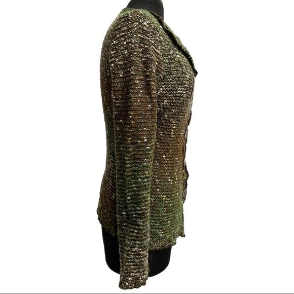 BCBGMaxAzria Ombre Knit Button Front Cardigan Sweater Brown Green Size M - Picture 5 of 13